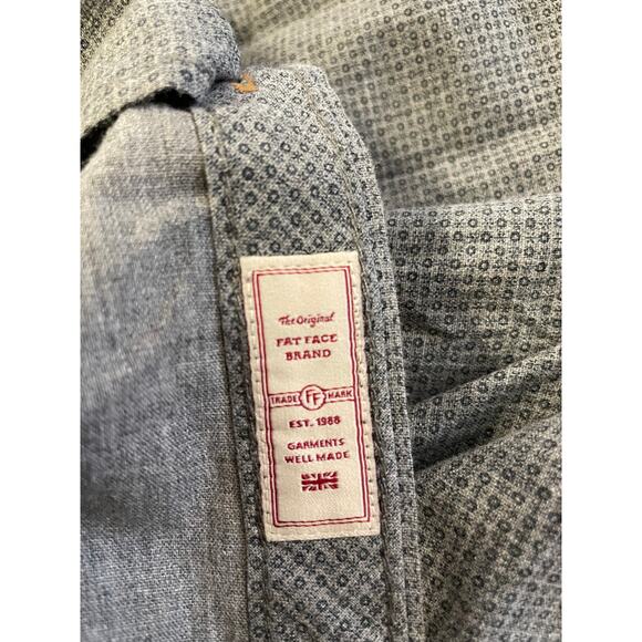 Fat Face Mens Medium Button Up Shirt All Cotton Gray Unique Buttons Long Sleeve - Picture 4 of 10
